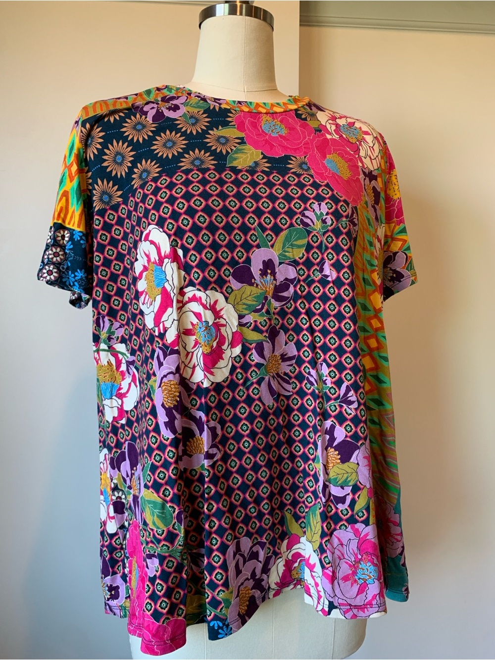 Johnny Was Multicolor Floral Tee